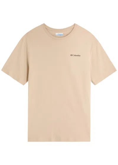 Columbia Barton Springs Logo Cotton T-shirt In Beige