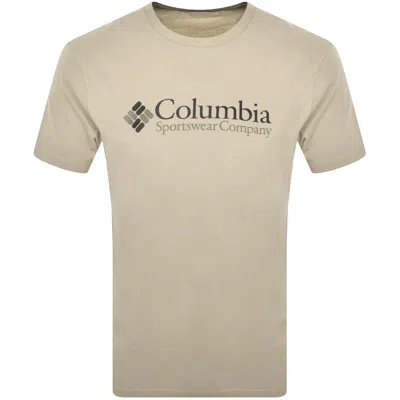 Columbia Basic Logo T Shirt Beige In Neutral