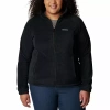 Columbia Benton Springs Womens Plus Fleece Lightweight Jacket In Black