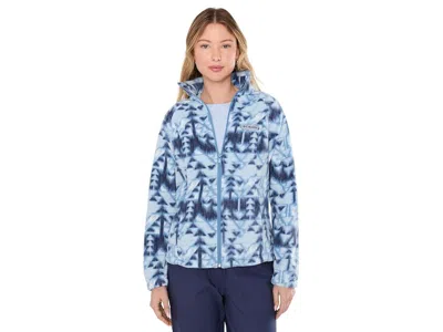 Columbia Bentontm Springs Printed Full Zip Women's Coat Rainy Day/sketchup: 2xl, Polyester In Blue