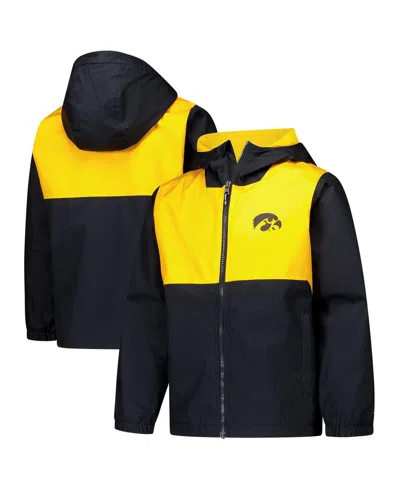 Columbia Kids' Big Boys And Girls Black Iowa State Cyclones Rainy Fields Lined Hoodie Full-zip Jacket In Multi