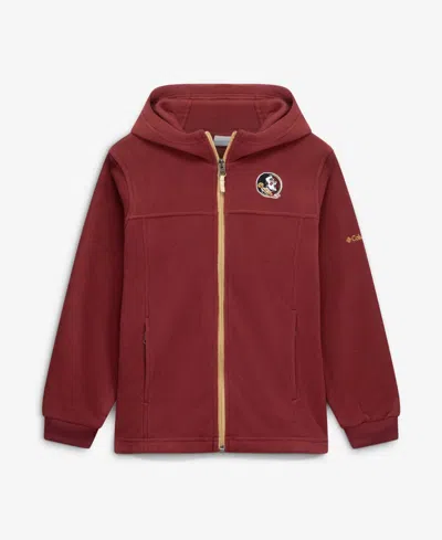 Columbia Kids' Big Boys' And Girls' Garnet Florida State Seminoles Flanker Fleece Full-zip Hoodie