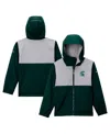 Columbia Big Boys And Girls Green Michigan State Spartans Rainy Fields Lined Omni-tech Full-zip Hoodie Jacket In Green