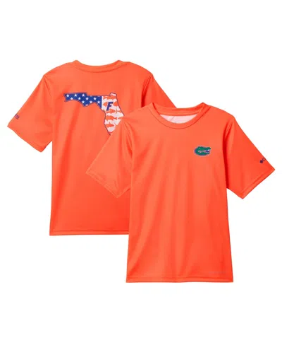 Columbia Kids' Big Boys' And Girls' Orange Florida Gators Terminal Tackle Omni-shade T-shirt