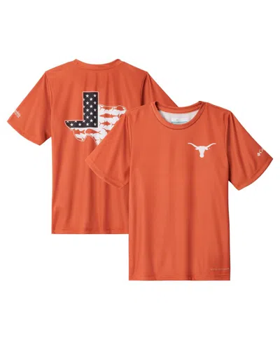 Columbia Kids' Big Boys And Girls Texas Orange Texas Longhorns Terminal Tackle Omni-shade T-shirt