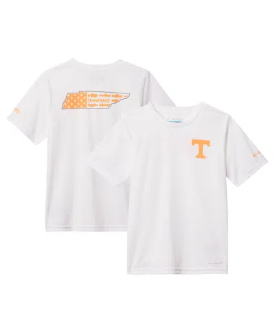 Columbia Kids' Big Boys' And Girls' White Tennessee Volunteers Terminal Tackle Omni-shade T-shirt