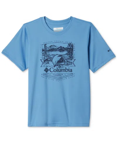 Columbia Kids' Big Boys Fork Stream Graphic Short-sleeve T-shirt In Skyler