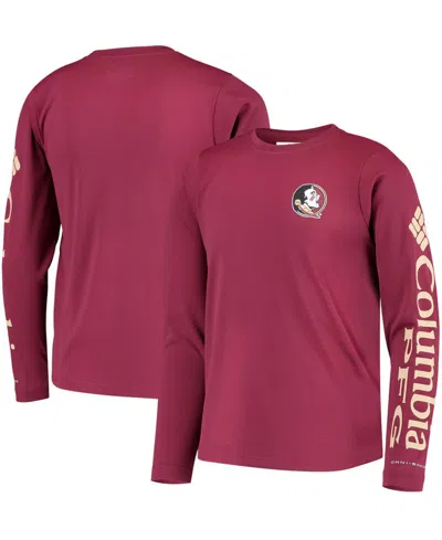 Columbia Kids' Big Boys Garnet Florida State Seminoles Pfg Terminal Tackle Long Sleeve Omni-shade T-shirt