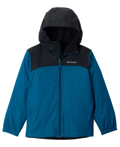 Columbia Kids' Big Boys Glennaker Ii Fleece-lined Full-zip Hooded Rain Jacket In Blue