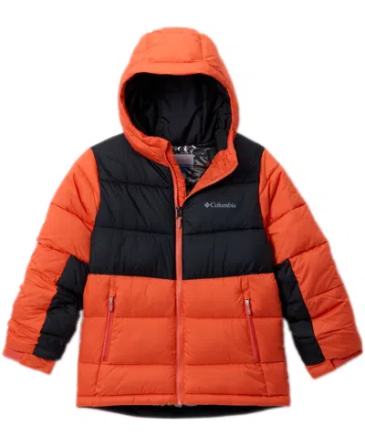 Columbia Kids' Big Boys Pike Lake Ii Quilted Full-zip Hooded Puffer Jacket In Orange