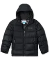 Columbia Big Boys Pike Lake Ii Quilted Full-zip Hooded Puffer Jacket In Black