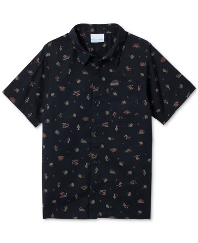 Columbia Kids' Big Boys Rapid Rivers Printed Short-sleeve Shirt In Black Dese
