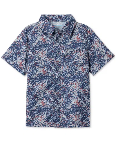 Columbia Kids' Big Boys Super Slack Tide Short-sleeved Camp Shirt In Black