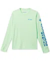 Columbia Big Boys Terminal Tackle Long Sleeves T-shirt In Key West Lime,vivid Blue
