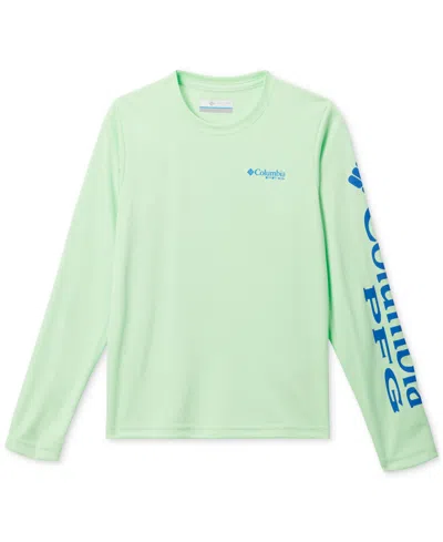 Columbia Kids' Big Boys Terminal Tackle Long Sleeves T-shirt In Key West Lime,vivid Blue