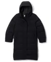 Columbia Big Girls Amaze Puff Long Hooded Jacket In Black