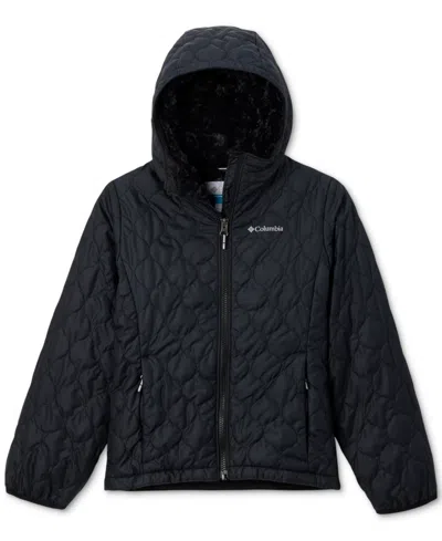 Columbia Kids' Big Girls Bella Plush Ii Fleece-lined Full-zip Hooded Jacket In Black