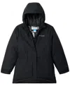 Columbia Big Girls Hikebound Ii Long Insulated Full-zip Hooded Jacket In Black