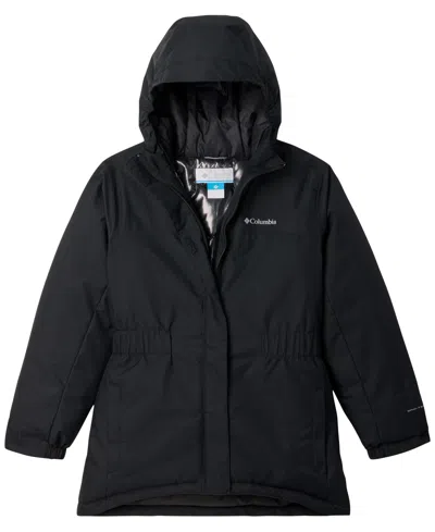 Columbia Big Girls Hikebound Ii Long Insulated Full-zip Hooded Jacket In Black
