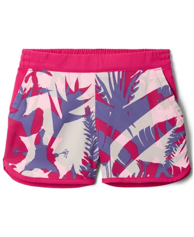 Columbia Kids' Big Girls Sandy Shores Board Shorts In Guava Pink Botaniflage