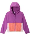 Columbia Big Girls Tabor Trail Windbreaker Jacket In Razzle,sa
