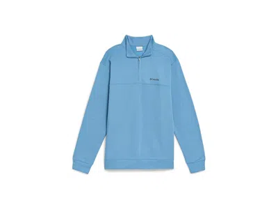 Columbia Big Tall Hart Mountaintm Ii 1/2 Zip Men's Long Sleeve Pullover Rainy Day: 3x, Cotton/polyester/elast In Blue