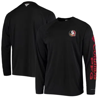 Columbia Black Florida State Seminoles Terminal Tackle Omni-shade Raglan Long Sleeve T-shirt