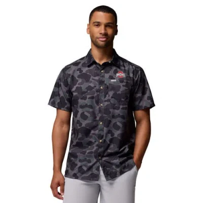 Columbia Men's Black Ohio State Buckeyes Super Slack Tide Omni-wick Button-up Shirt