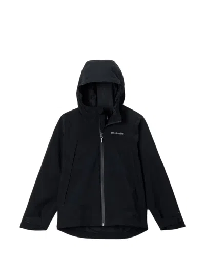 Columbia Kids' Boulder Falls Hooded Jacket In Black
