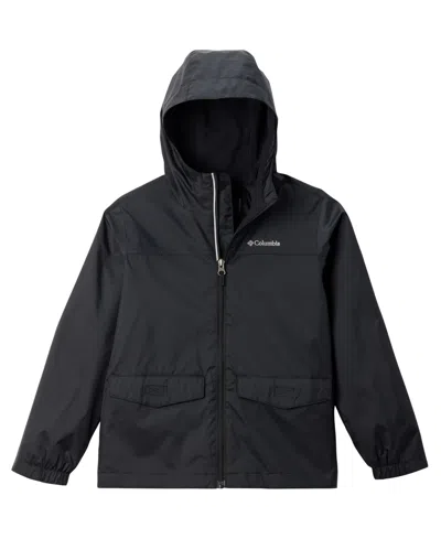 Columbia Kids' Boys' 8-18 Rain-zilla Ii Waterproof Adjustable-hood Jacket In Black