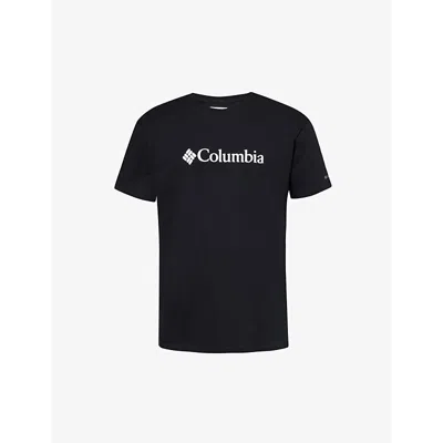 Columbia Mens Black Brand-print Crewneck Cotton-jersey T-shirt