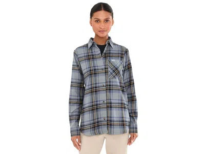 Columbia Calico Basintm Flannel Long Sleeve Shirt Women's Clothing Sedona Sage/textured Plaid: 2xl In Multi