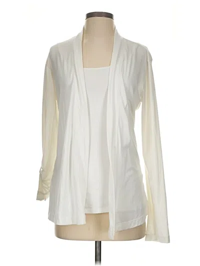 Pre-owned Columbia Cardigan Sweater In White
