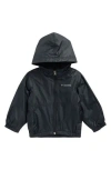 Columbia Center Ridge Water Resistant Fleece Lined Windbreaker Jacket In Black