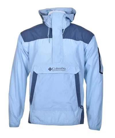 Columbia Challenger Windbreaker Anorak Ripple Blue In Black