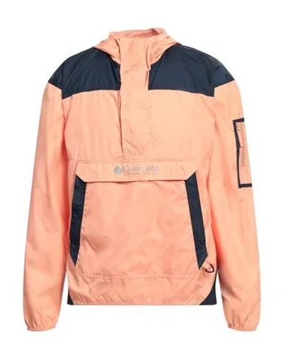 Columbia Challenger Windbreaker Man Jacket Salmon Pink Size M Polyester