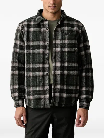 Columbia Check-pattern Patch-pocket Jacket In Green