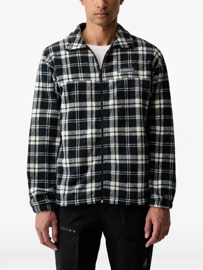 Columbia Check-print Zip-up Sweater In Black