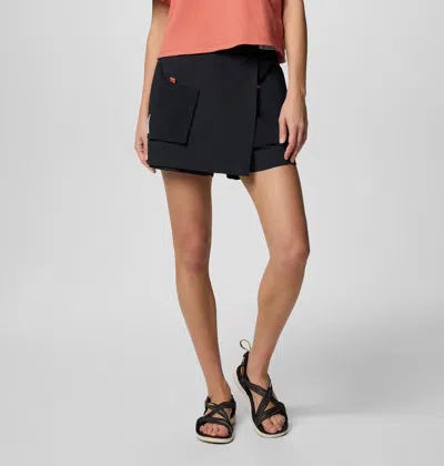 Columbia Cove Beach Utility Skort Women Black Stretch Elastic Waist Dsgl1045