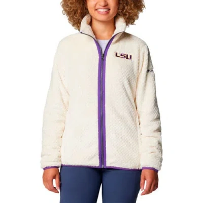Columbia Cream Lsu Tigers Fireside Ii Sherpa Full-zip Jacket In Neutral