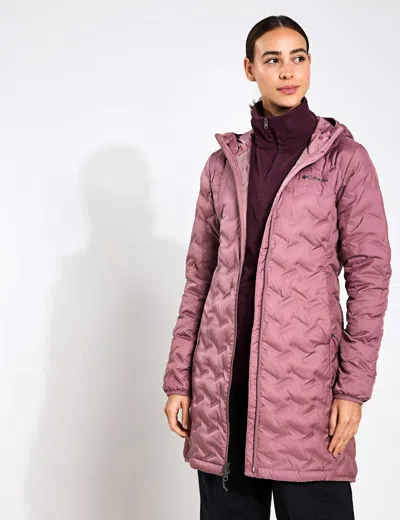 Columbia Delta Ridge Ii Hooded Long Down Puffer In Purple