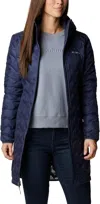 Columbia Delta Ridge Long Down Jacket Women's Blue Hooded Full Zip Sgn1545 In Blue