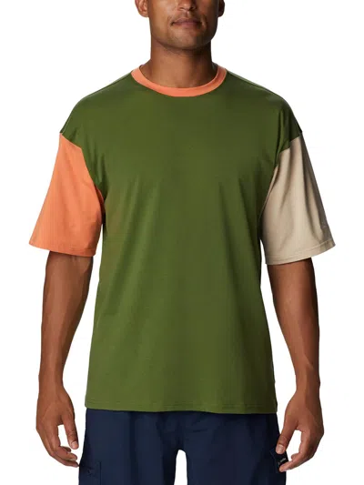 Columbia Deschutes Valley Mens Colorblock Knit T-shirt In Green