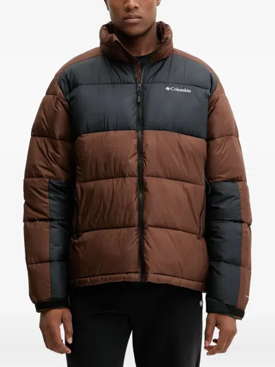 Columbia Embroidered-logo Padded Jacket In Brown
