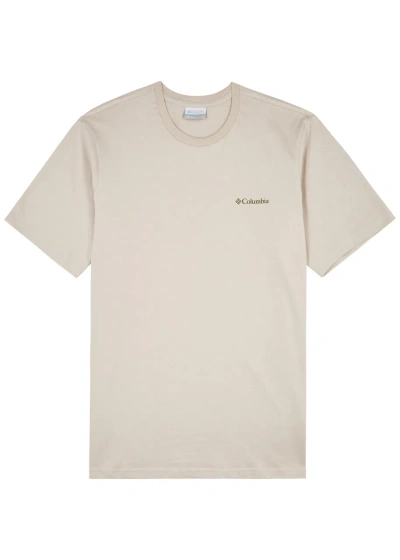 Columbia Explorers Logo-print Cotton T-shirt In Beige