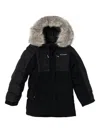 Columbia Faux-fur Hooded Puffer Jacket In Black