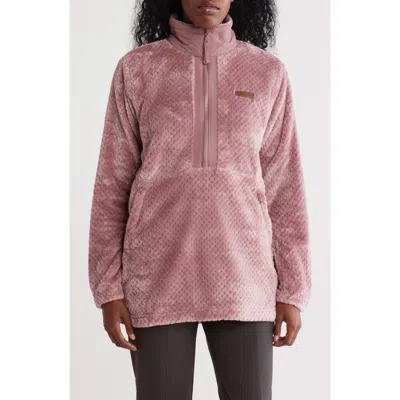 Columbia Fireside Textured Fleece Quarter Zip Pullover In Fig