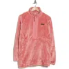 Columbia Fireside Textured Fleece Quarter Zip Pullover In Pink Agave
