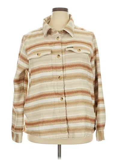 Pre-owned Columbia Fleece Jacket In Brown