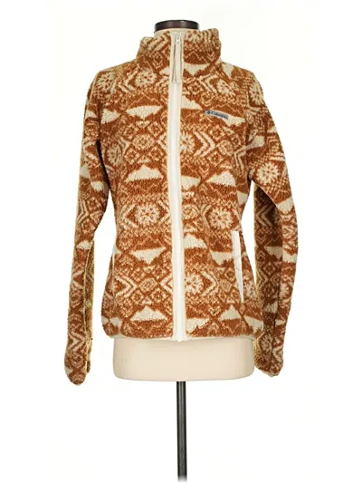 Pre-owned Columbia Fleece Jacket In Brown